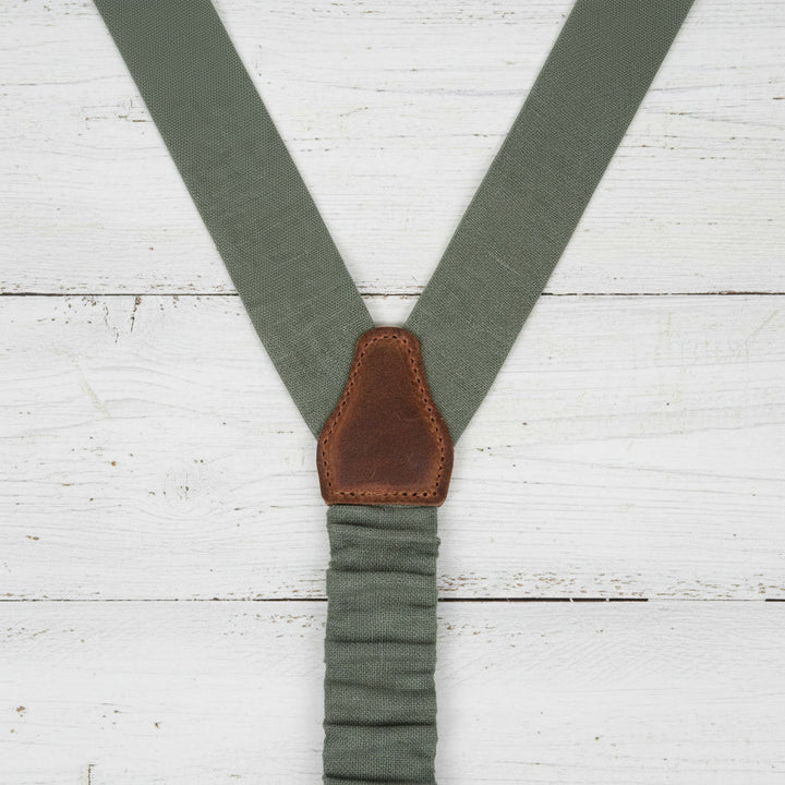 Sage Green Bow Tie & Suspenders Set