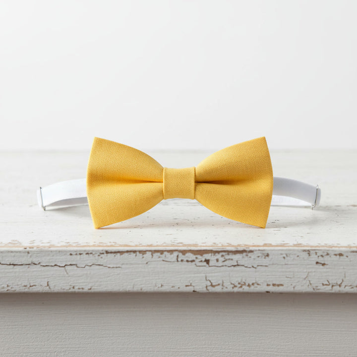 Classic Yellow Linen Bow Tie