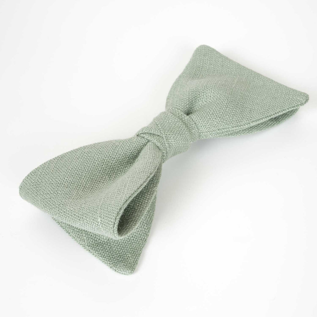 Personalized Rustic Terracotta Suspenders & Linen Bow Tie Set - Hemmitie