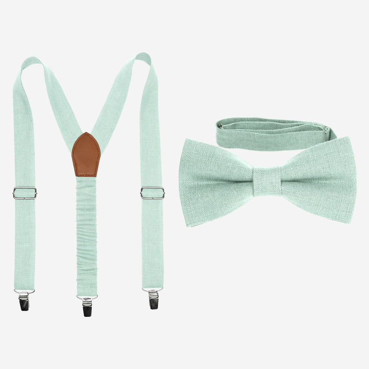 Blue Suspenders Bow tie Set