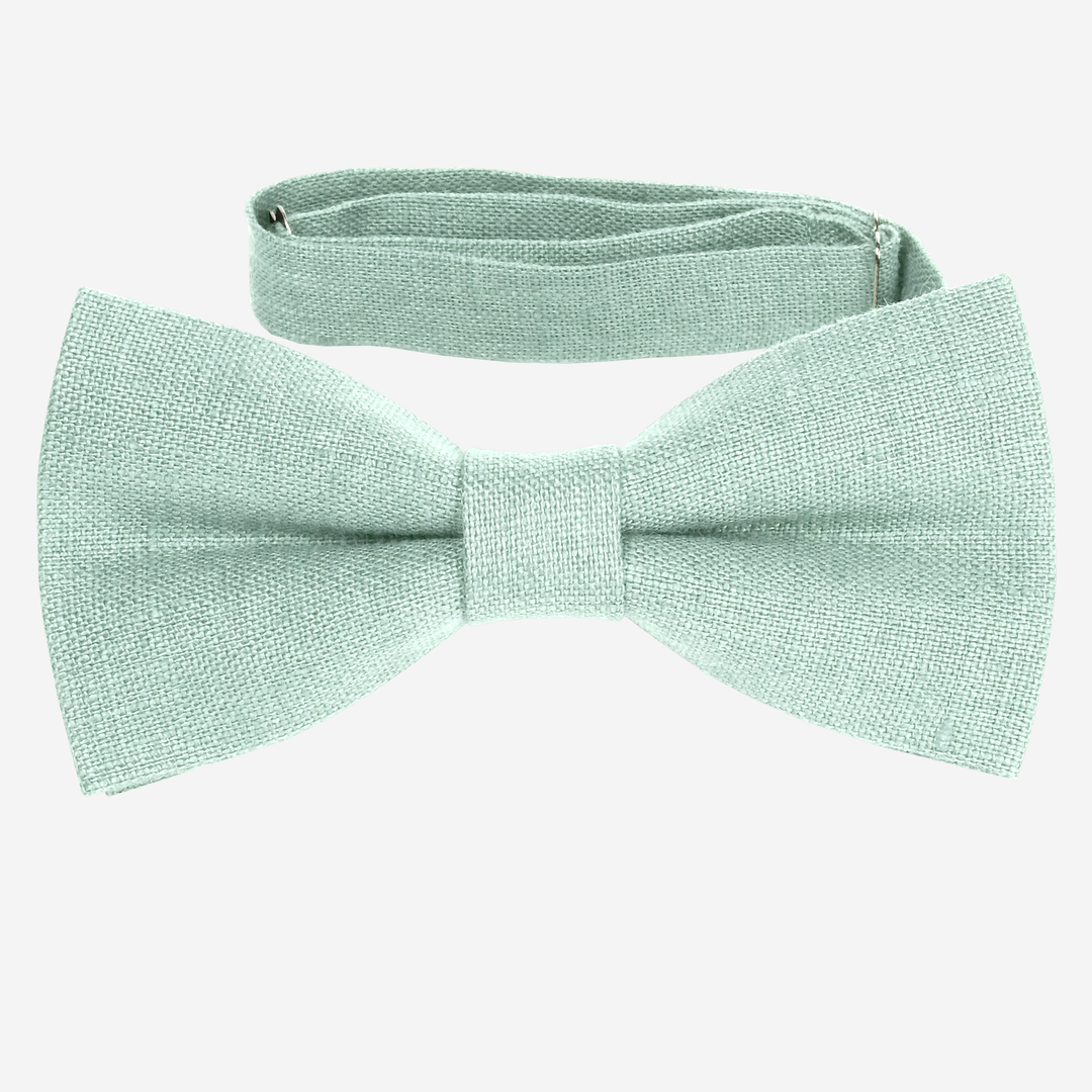 Classic Sage green linen bow tie