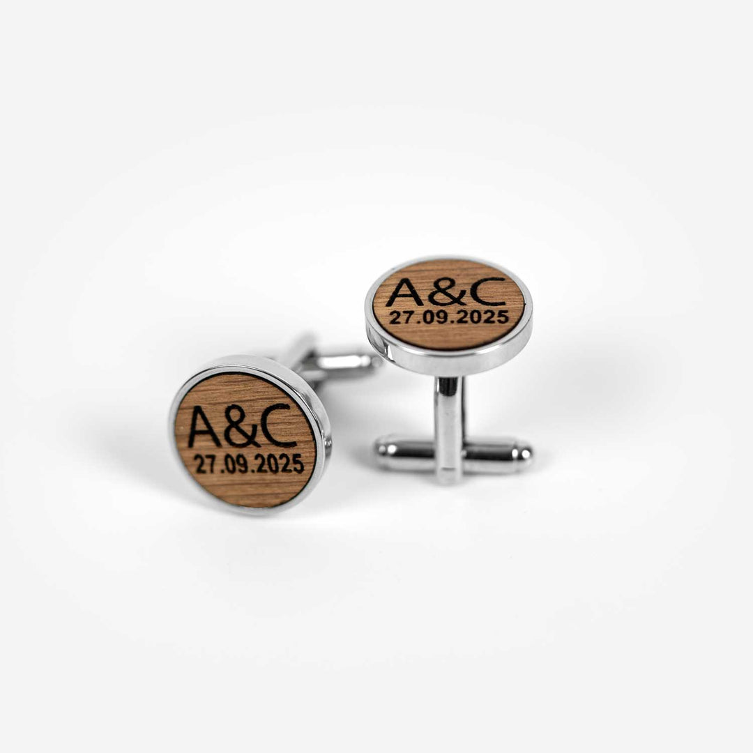 Personalized wooden cufflinks