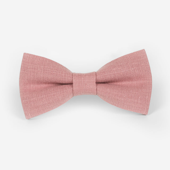 Blush Child Pink Linen Bow Tie