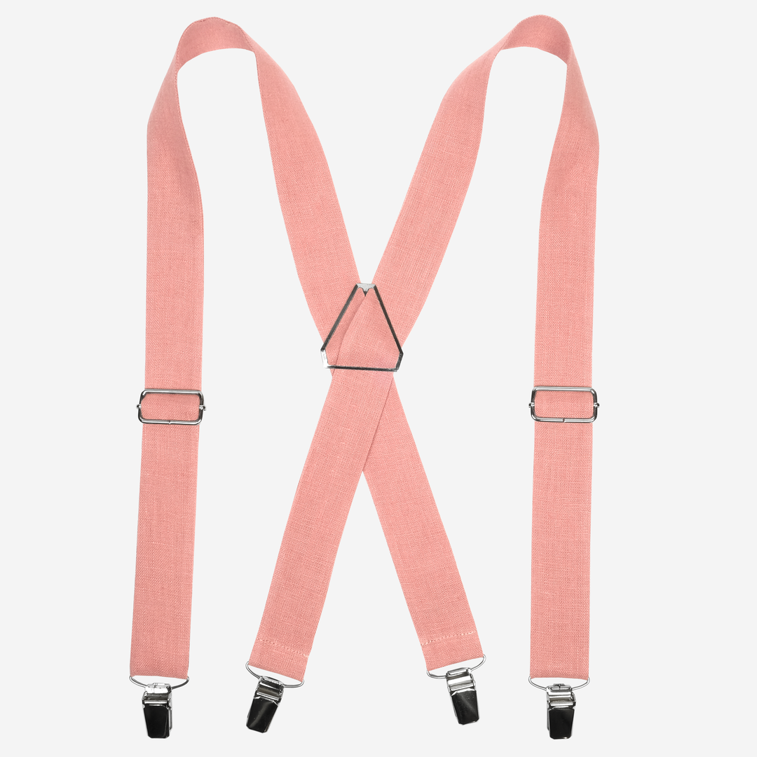 Linen Coral Suspenders