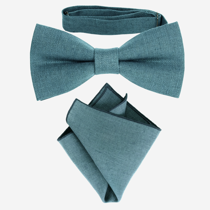 Teal Pocket Square & Bow tie Set