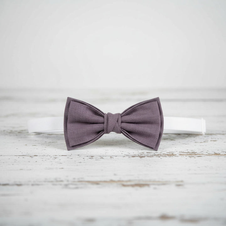 Dusty purple linen bow tie