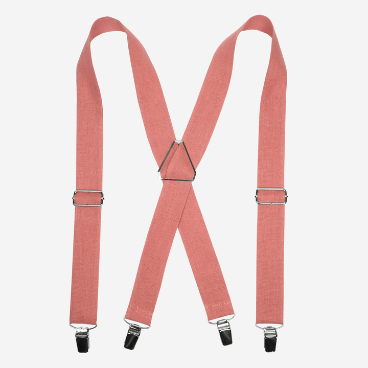 Linen Coral Suspenders