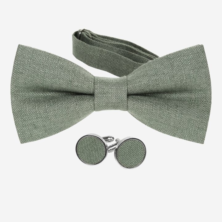 Sage Green Bow tie and Cufflinks Set