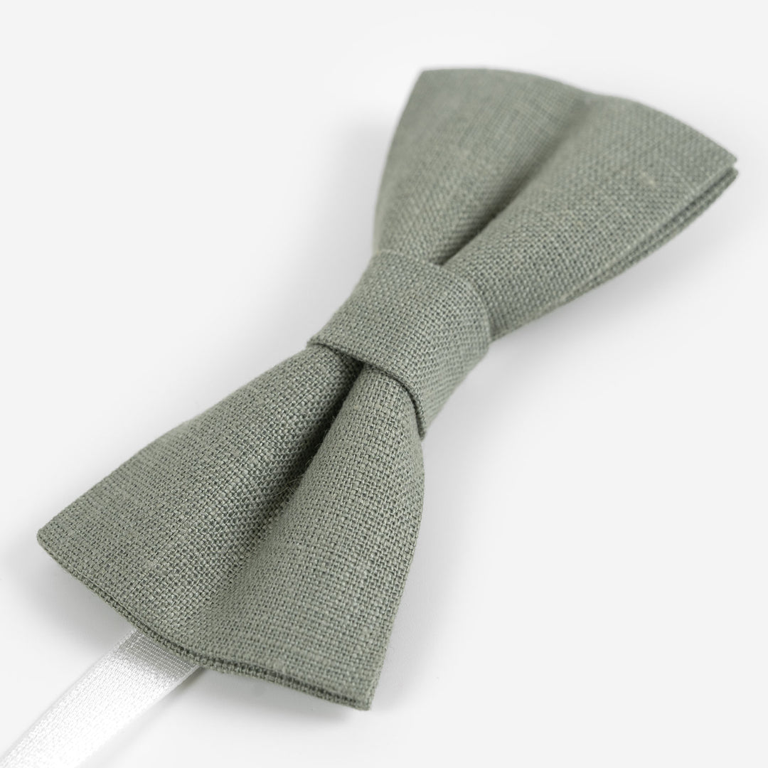 Sage Green Linen Bow ties