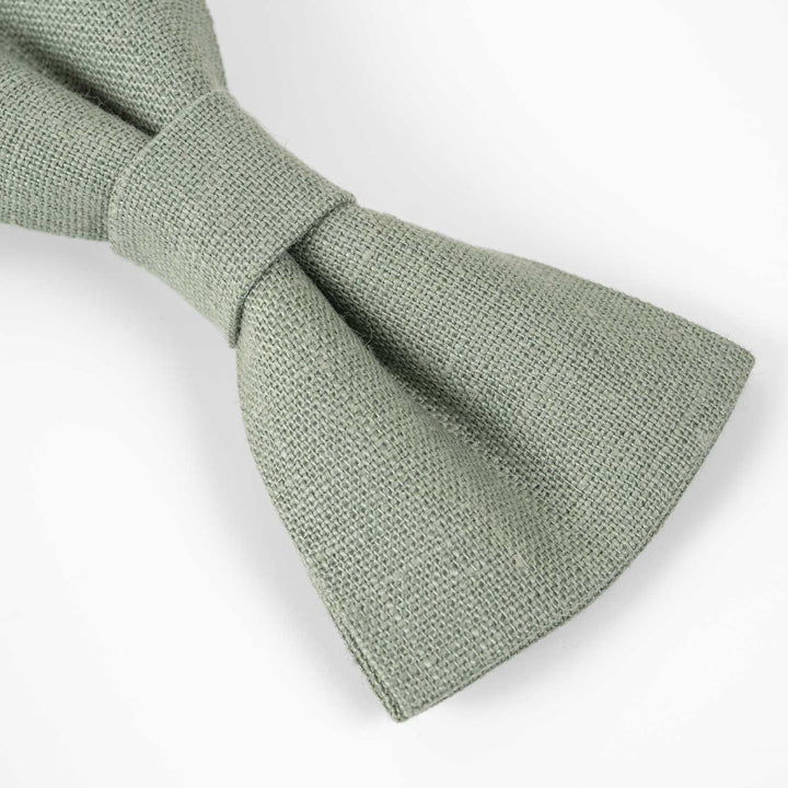 Sage Green Linen Bow Tie – Classic Pre - Tied - Hemmitie
