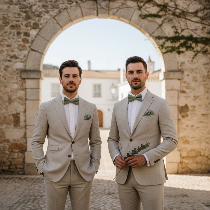 Sage Green Linen Bow ties