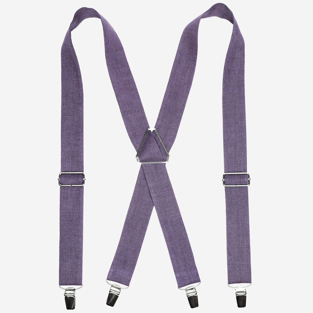 Lilac suspenders for men & kids, X-back, stylish, comfy