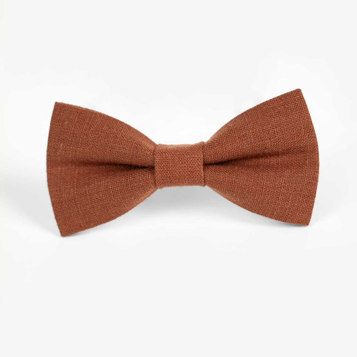 Terracotta Linen Bow tie