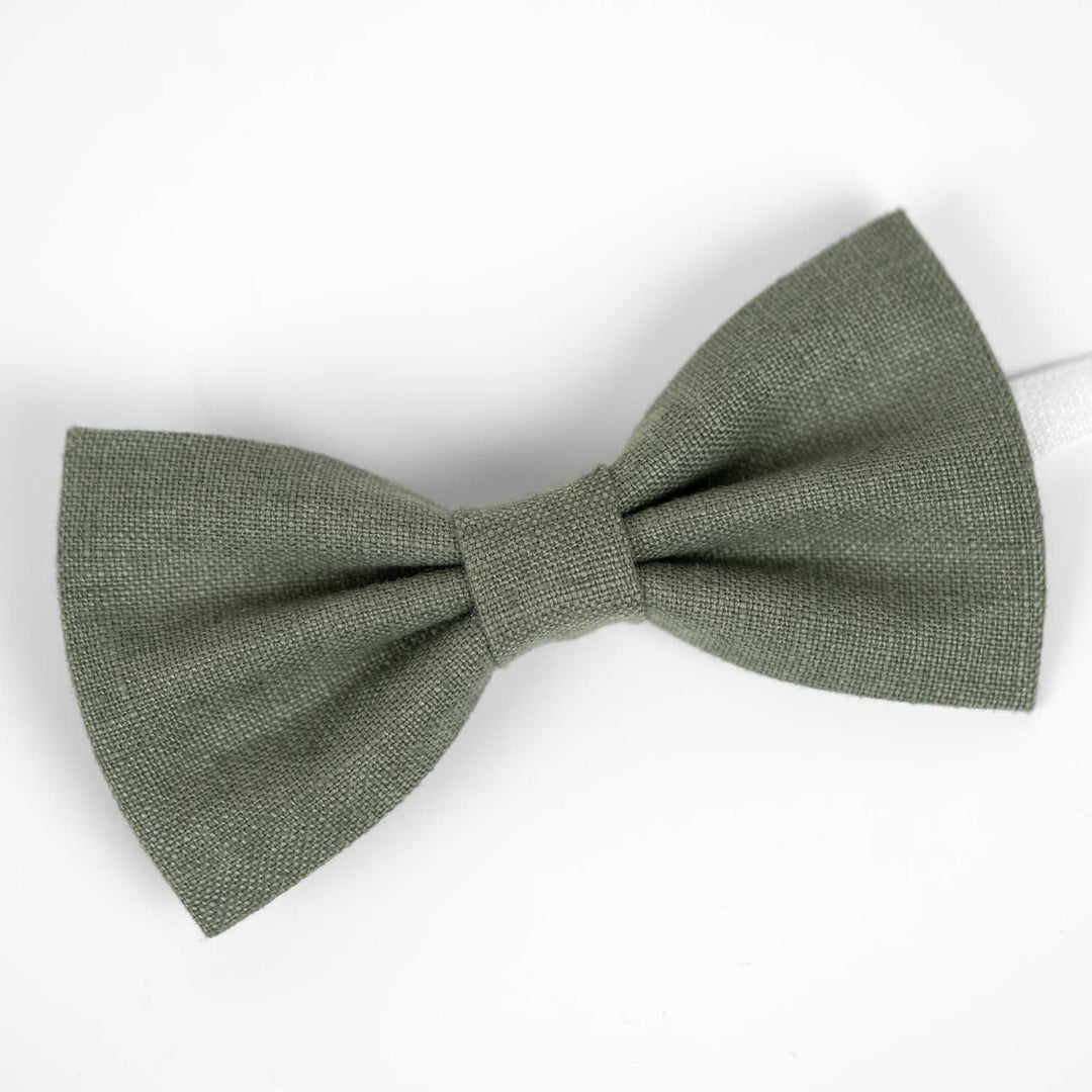 Klassische Fliege aus Salbeigrünem Leinen 