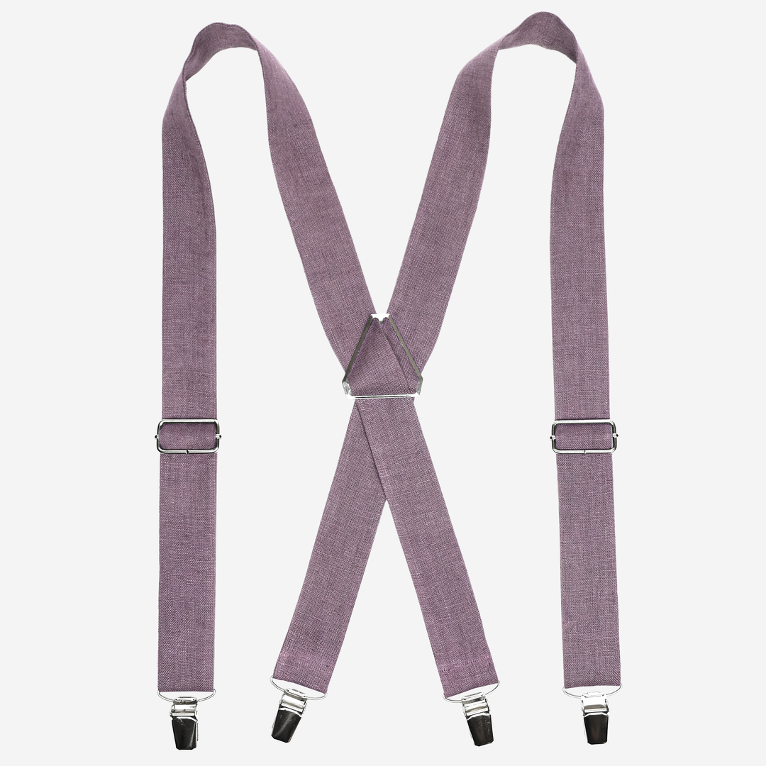 Lilac suspenders for men & kids, X-back, stylish, comfy