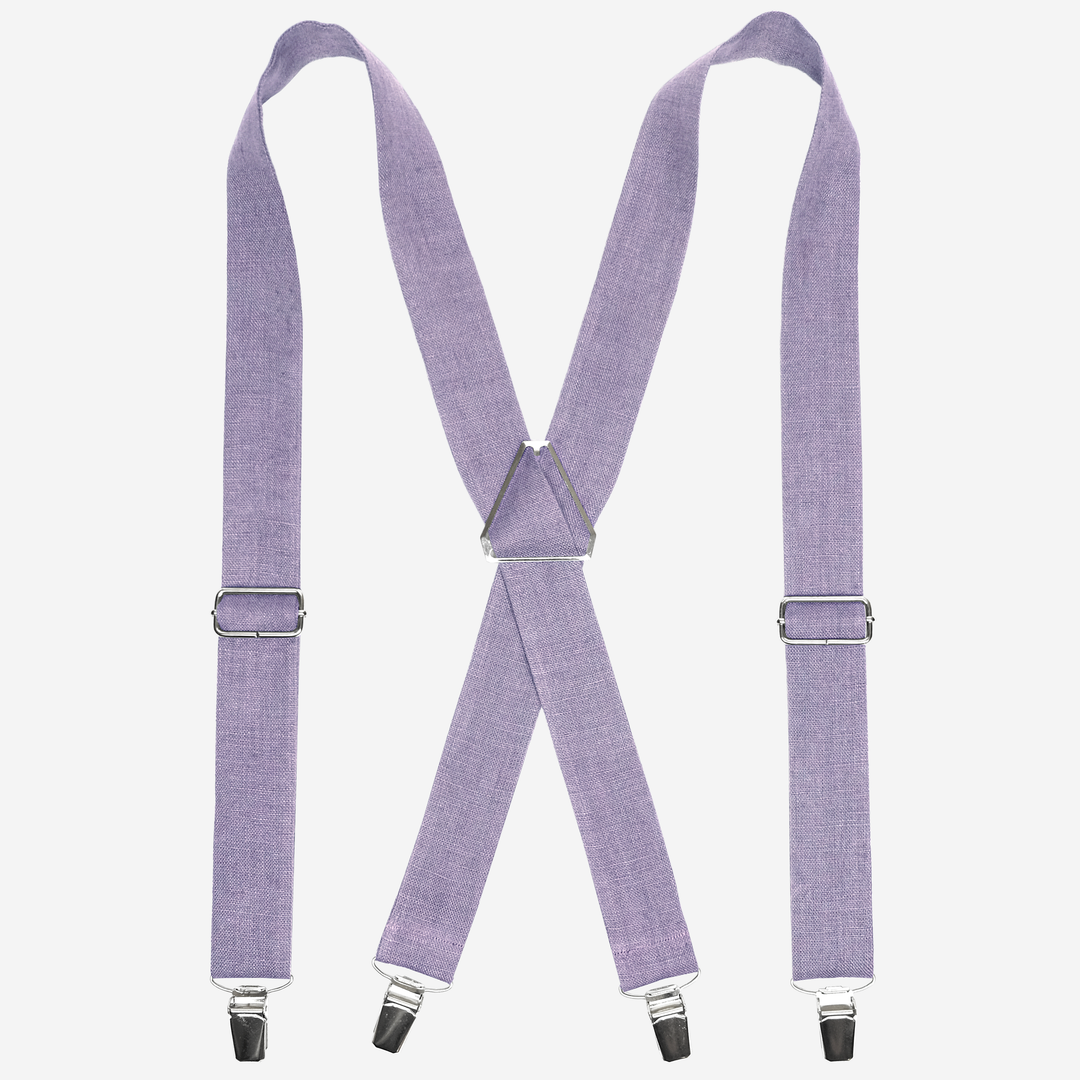 Lilac suspenders for men & kids, X-back, stylish, comfy