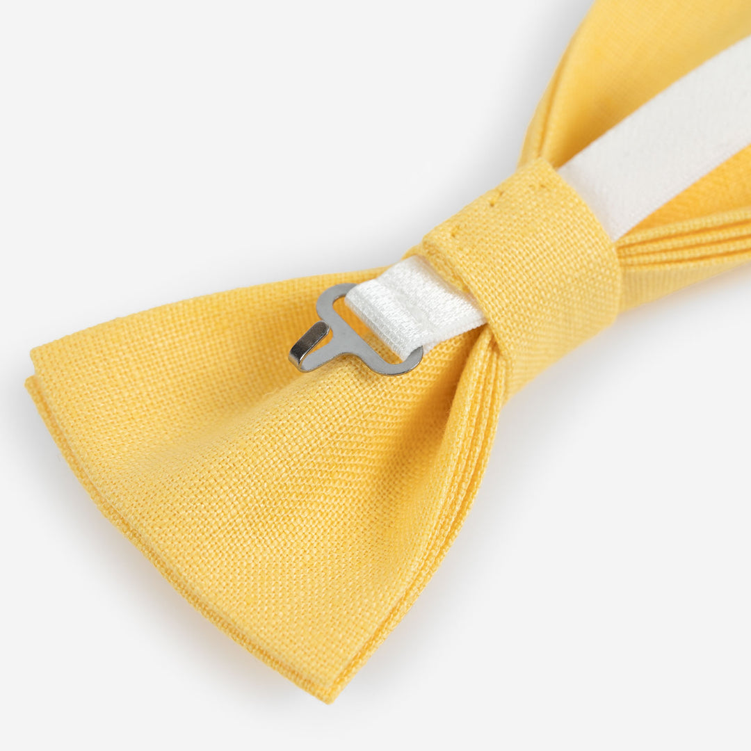 Classic Yellow Linen Bow Tie