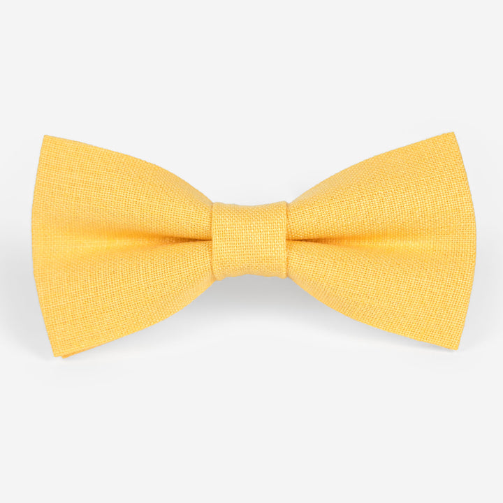Classic Yellow Linen Bow Tie